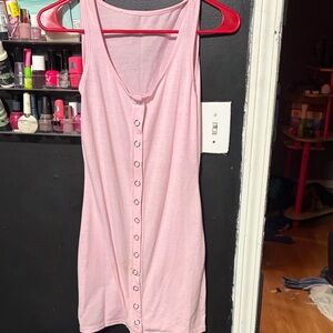 Pink Sleeveless Button-Down Top